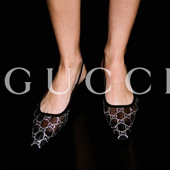 Gucci Crystal Women’s GG Slingback Ballet Flats - Picture 7 of 7